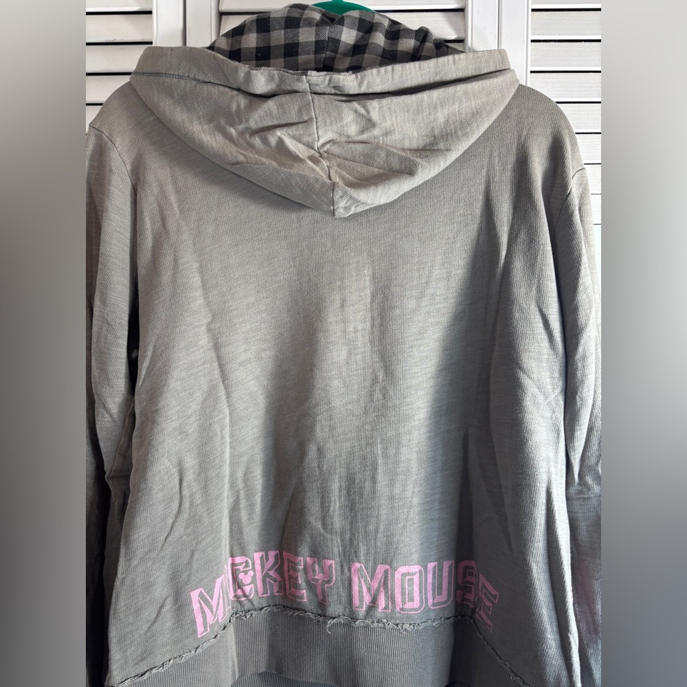 Disney Mickey Mouse Women's zip-up Hoodie Gray & Pink XL - Picture 5 of 6